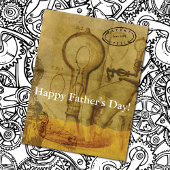 Steampunk Edison gloeilamp Grote Vaderdag Kaart