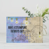 Steampunk Edison Lights op een Vaderdag Feestdagenkaart (Staand voorkant)