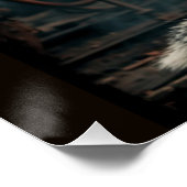 Steampunk Eekhoorn en Trein Perfect Poster (Hoek)