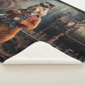 Steampunk Eekhoorn en Trein Sherpa Deken (3/4)