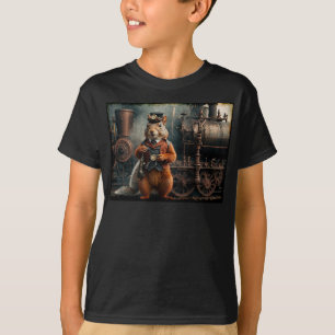 Steampunk Eekhoorn en Trein T-shirt