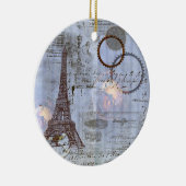 Steampunk Eiffel Tower kerstversiering Keramisch Ornament (Rechts)