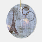 Steampunk Eiffel Tower kerstversiering Keramisch Ornament (Links)