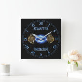 Steampunk ~ Electronic Blue Wave ~ Time Machine ~ Vierkante Klok (Huis)