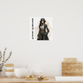Steampunk Elegance Jonge Vrouw Poster (Keuken)