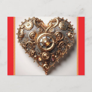 Steampunk Elegant Clockwork Gear Heart Briefkaart
