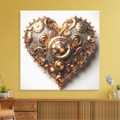 Steampunk Elegant Clockwork Gear Heart Canvas Afdruk (Insitu (Woonkamer))