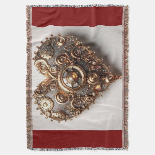 Steampunk Elegant Clockwork Gear Heart Deken (Voorkant Verticaal)