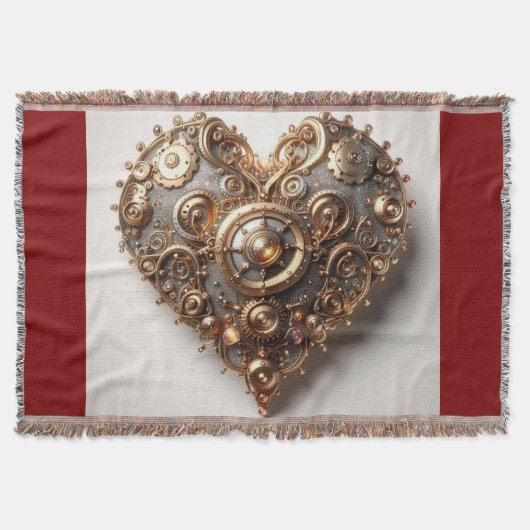 Steampunk Elegant Clockwork Gear Heart Deken (Voorkant)