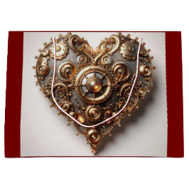 Steampunk Elegant Clockwork Gear Heart Groot Cadeauzakje