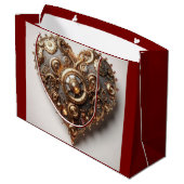 Steampunk Elegant Clockwork Gear Heart Groot Cadeauzakje (Achterkant Gekanteld)