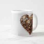 Steampunk Elegant Clockwork Gear Heart Grote Koffiekop (Voorkant rechts)