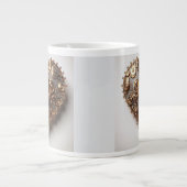 Steampunk Elegant Clockwork Gear Heart Grote Koffiekop (Voorkant)