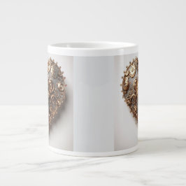 Steampunk Elegant Clockwork Gear Heart Grote Koffiekop