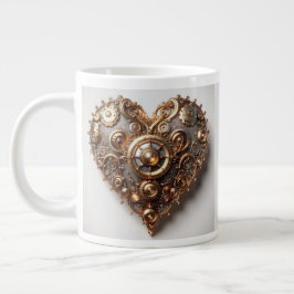 Steampunk Elegant Clockwork Gear Heart Grote Koffiekop