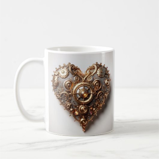 Steampunk Elegant Clockwork Gear Heart Koffiemok (Links)