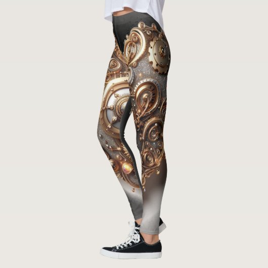 Steampunk Elegant Clockwork Gear Heart Leggings (Links)