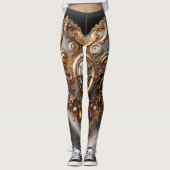 Steampunk Elegant Clockwork Gear Heart Leggings (Voorkant)