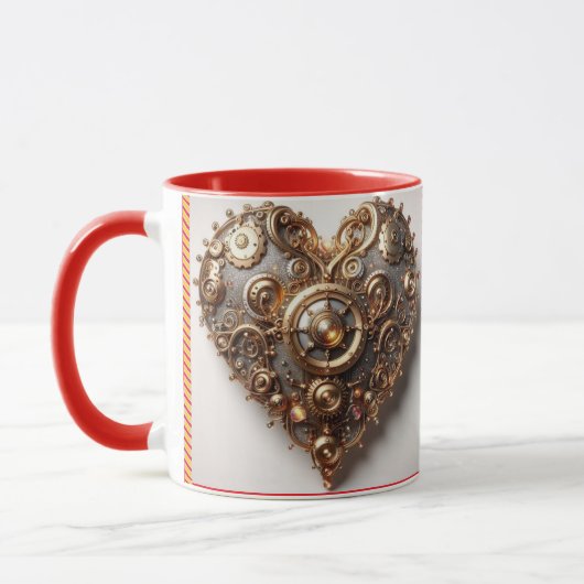 Steampunk Elegant Clockwork Gear Heart Mok (Links)