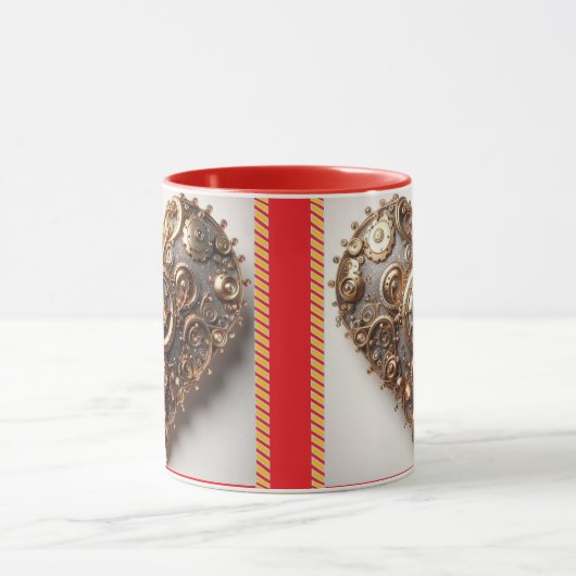 Steampunk Elegant Clockwork Gear Heart Mok (Midden)