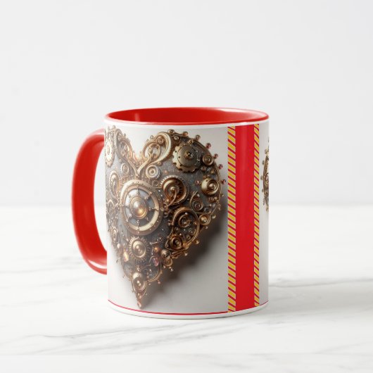 Steampunk Elegant Clockwork Gear Heart Mok (Voorkant links)