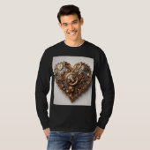 Steampunk Elegant Clockwork Gear Heart T-shirt (Voorkant volledig)