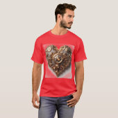 Steampunk Elegant Clockwork Gear Heart T-shirt (Voorkant volledig)