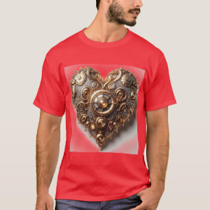 Steampunk Elegant Clockwork Gear Heart T-shirt