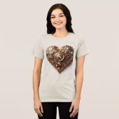 Steampunk Elegant Clockwork Gear Heart Tri-Blend Shirt (Voorkant volledig)