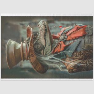 Steampunk Elegant Lady Decoupage Tissuepapier