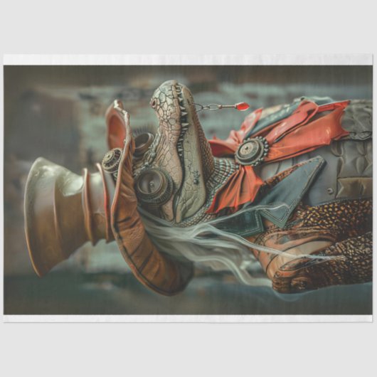 Steampunk Elegant Lady Decoupage Tissuepapier (Voorkant)