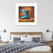 Steampunk Elephant Boot canvas print (Insitu (Slaapkamer))