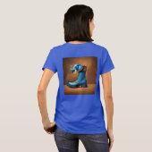 Steampunk Elephant Boot dames blauw T-shirt terug (Achterkant volledig)
