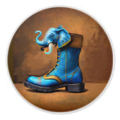 Steampunk Elephant Boot keramische knop (Voorkant)