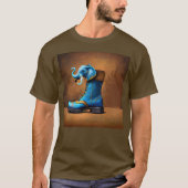 Steampunk Elephant Boot mannen bruin T-shirt (Voorkant)
