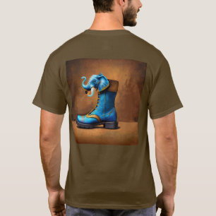 Steampunk Elephant Boot mannen bruin T-shirt achte