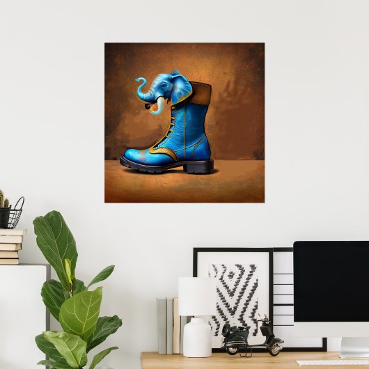 Steampunk Elephant Boot mat poster (Thuiskantoor)