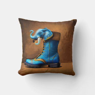 Steampunk Elephant Boot vierkante worp kussen