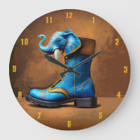 Steampunk Elephant Boot wandklok