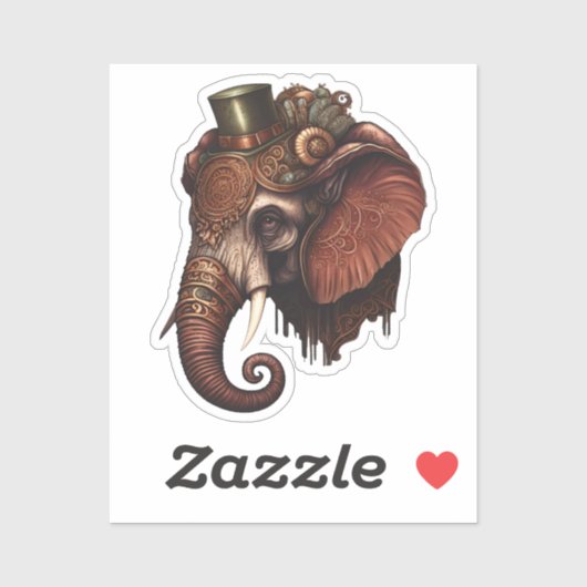 Steampunk Elephant Sticker (Vel)