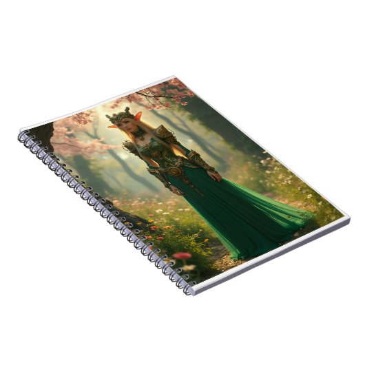 Steampunk Elven Princess in een tuin Notitieboek (Rechterzijde)