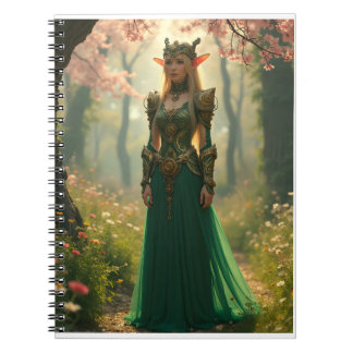 Steampunk Elven Princess in een tuin Notitieboek