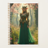 Steampunk Elven Princess in een tuin Planner (Voorkant)