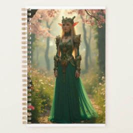 Steampunk Elven Princess in een tuin Planner