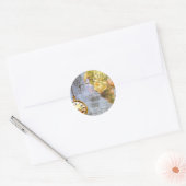 Steampunk en gele rozen ronde sticker (Envelop)
