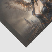 Steampunk-engel met hoge hoed boven Victoriaans Lo Tissuepapier (Detail)