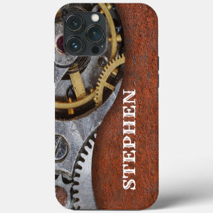 Steampunk Engineer Mechanical Gears Rusty Metal iPhone 13 Pro Max Hoesje