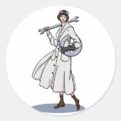 Steampunk Engineer Ronde Sticker (Voorkant)