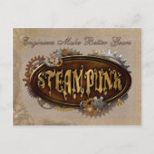 Steampunk Engineers Gears Briefkaart (Voorkant)