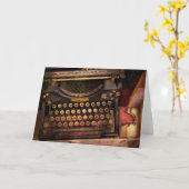 Steampunk - enkel een gewone schrijfmachine kaart (Gele Bloem)